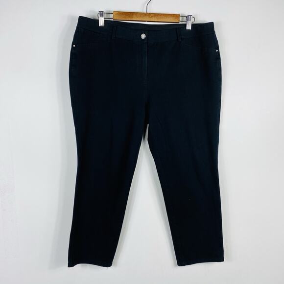 Chico's Size 16 XL 3 So Slimming Denim Crop Jeans Black - Picture 1 of 3